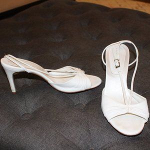 Antonio Melani White Leather Strappy Heels